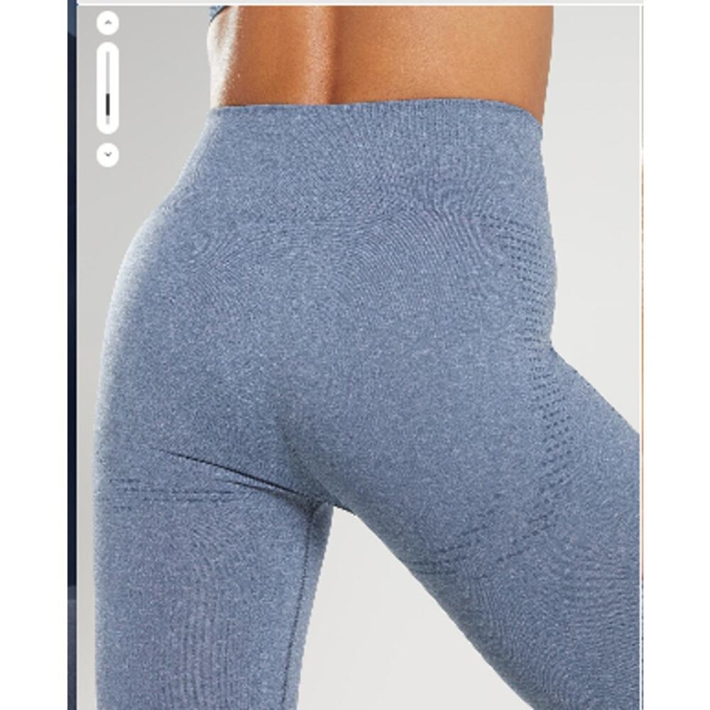 Gymshark Vital Seamless 2.0 Evening Blue Marl 7/8 Length Leggings Size Small - Picture 6 of 10